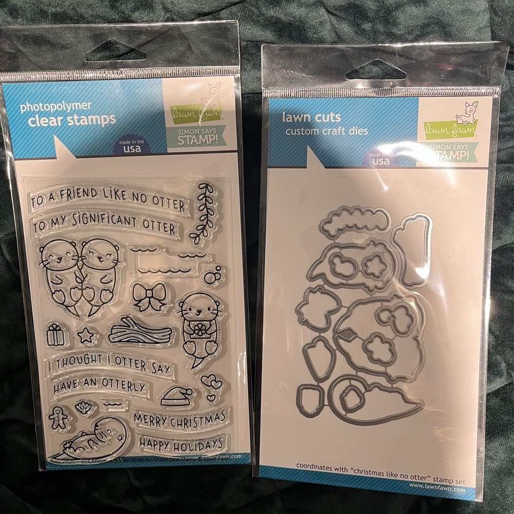 Lawn Fawn Stamptember 2017 Christmas Like No Otter Stamp And Die Set Brand New